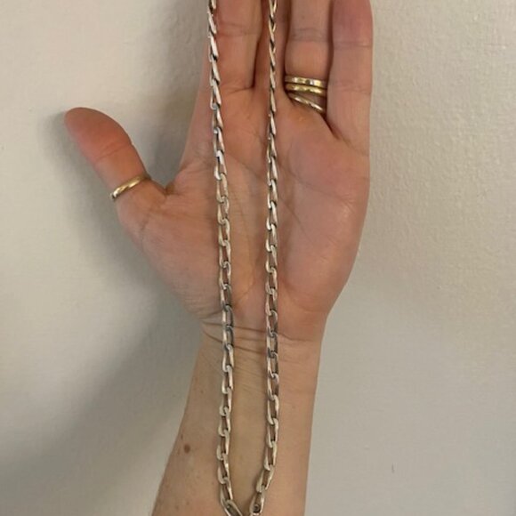 Vintage Sterling silver large link Necklace 19 Inch - Picture 10 of 10